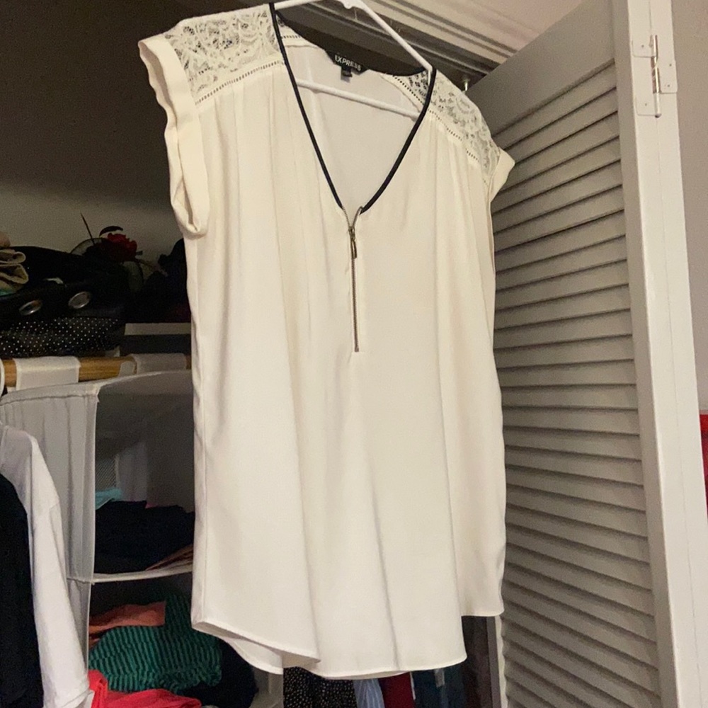 Bundle of Express Work or Casual tops with lace, leather, and zipper details!
